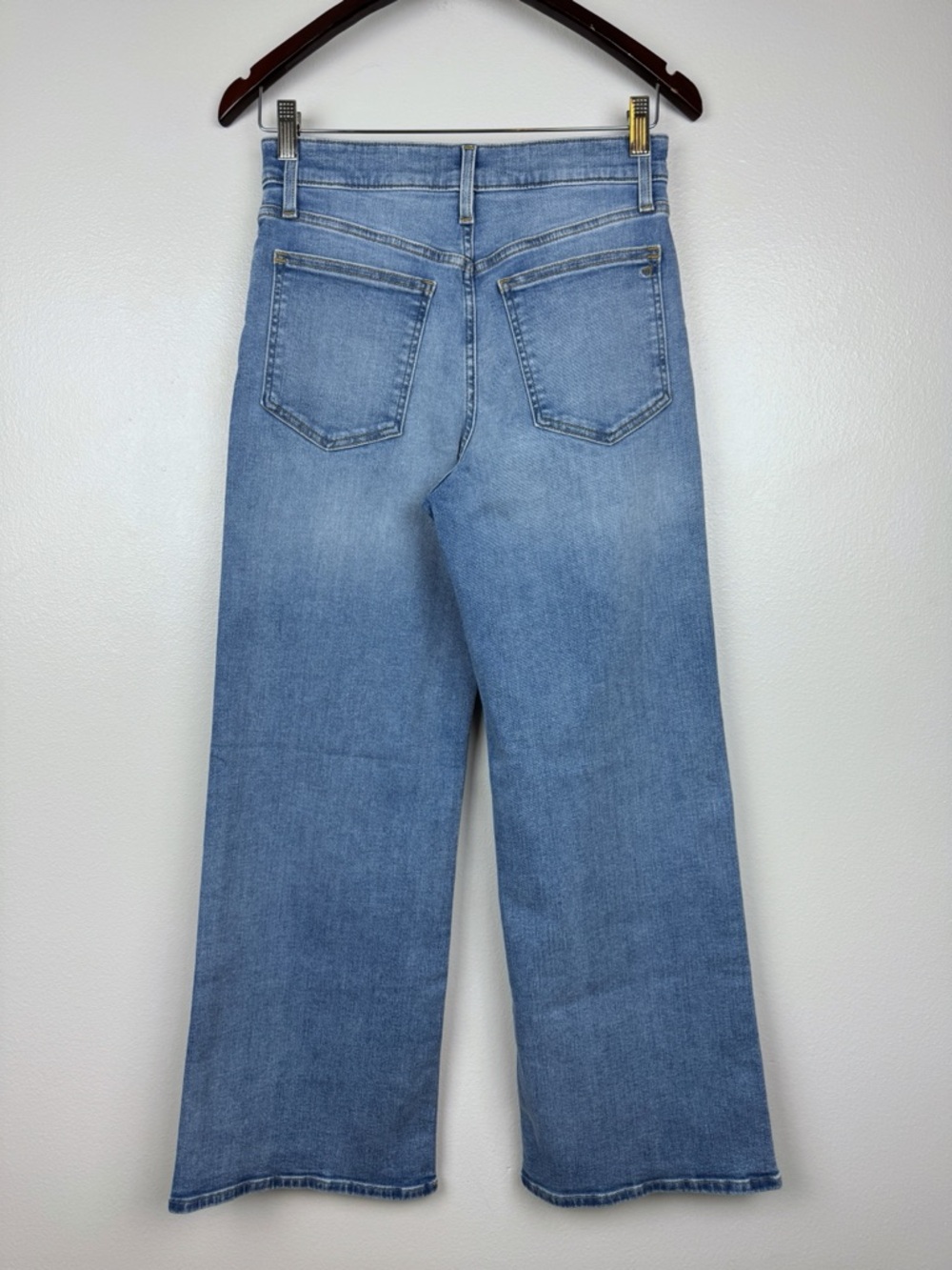 Madewell Short Wide Leg Jeans Super Stretch Coastal Blue Wash Size 27S NWT - Picture 5 of 11